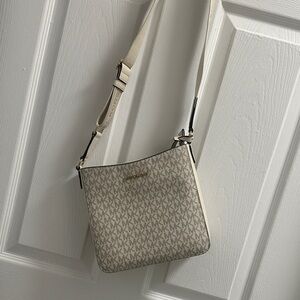 Michael Kors Beige Monogram Crossbody Bag